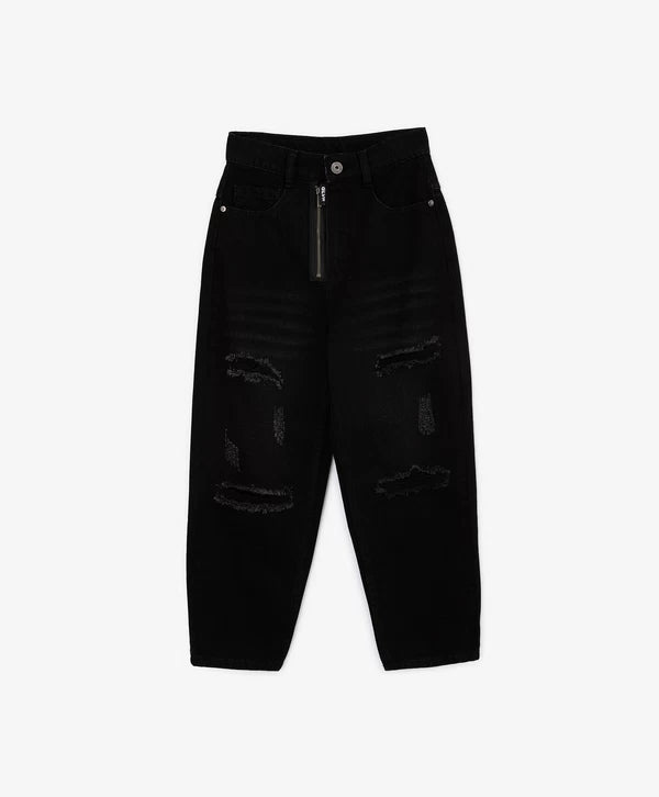 Gulliver Black Distressed Jeans with Fading and Damage for Boys