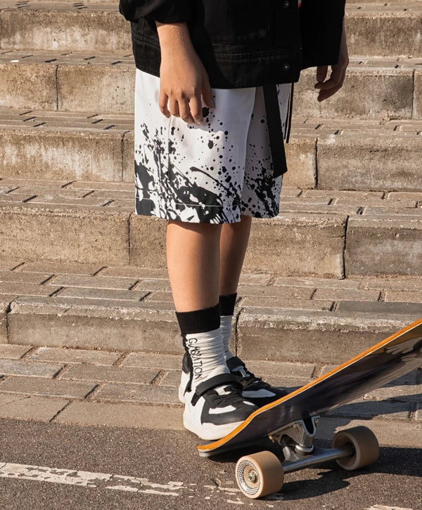 Gulliver White Poplin Shorts with Black Trim for Boys