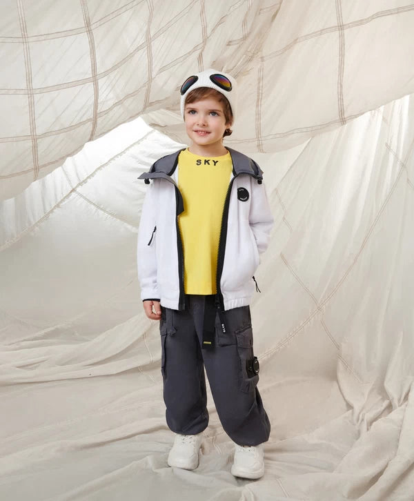 Gulliver White Terrycloth Hoodie for Boys