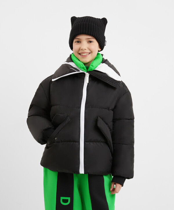 Gulliver Black Quilted Mid-Season Jacket with Synthetic Insulation