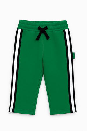 Gulliver Green Straight-Fit Trousers with Side Stripes for Boys