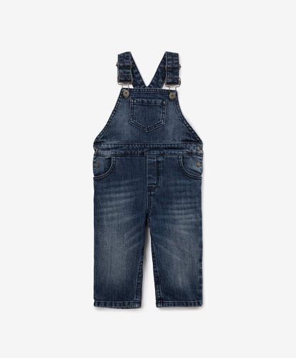 Gulliver Blue Denim Bib Overalls for Boy Baby-Highway