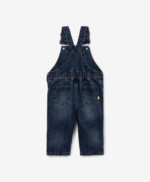 Gulliver Blue Denim Bib Overalls for Boy Baby-Highway