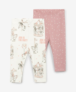 Gulliver Leggings, set of 2 pairs Multicolored for Girls-Carousel