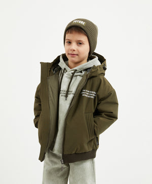 Gulliver  Khaki Hooded Bomber Jacket Boy Mini-Expedition