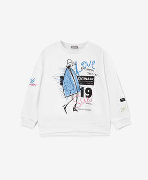 Gulliver White Sweatshirt for Girls