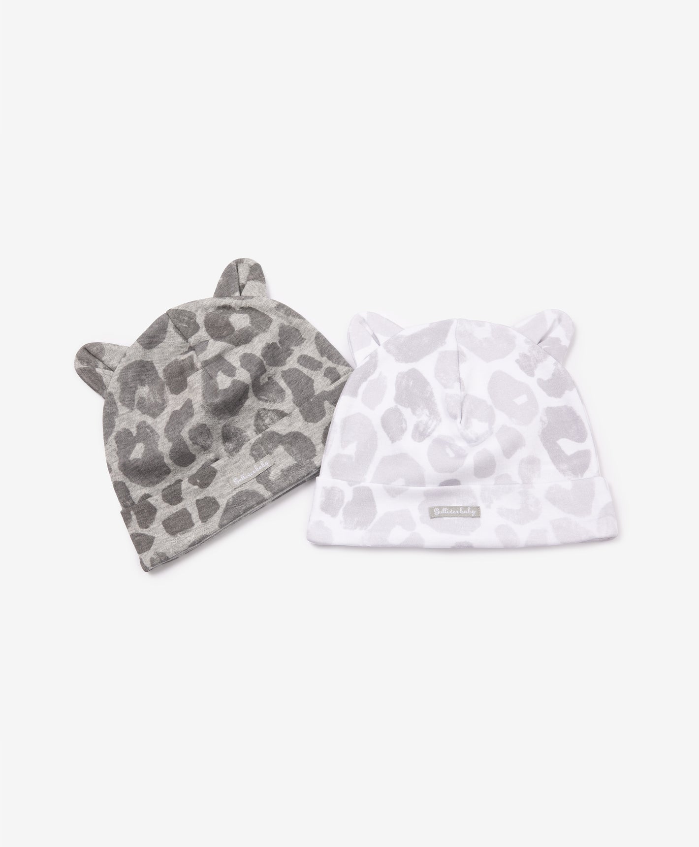 Gulliver Newborn hat, set of 2 pcs Gray for Unisex Snow Leopard