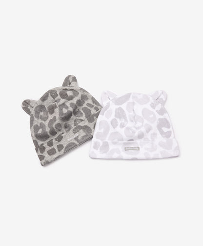 Gulliver Newborn hat, set of 2 pcs Gray for Unisex Snow Leopard