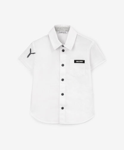 Gulliver White Short Sleeve Shirts for Boy Baby-Highway