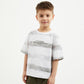 Gulliver White Striped Short Sleeve T-shirt for Boy Mini-Expedition