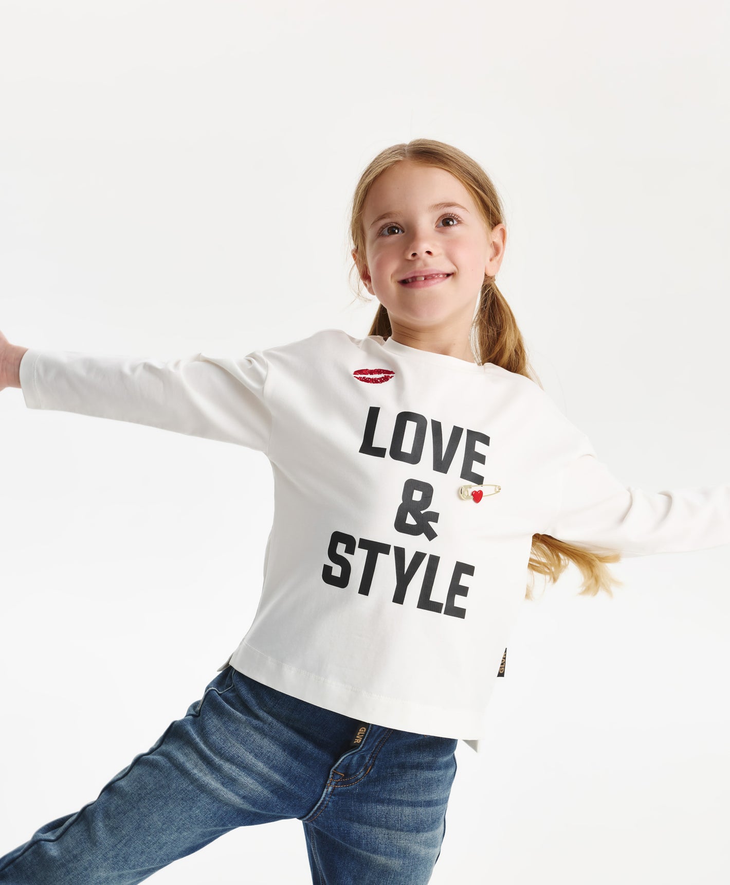 Gulliver Long sleeve t-shirt Milky color for Girls Mini - Irbis