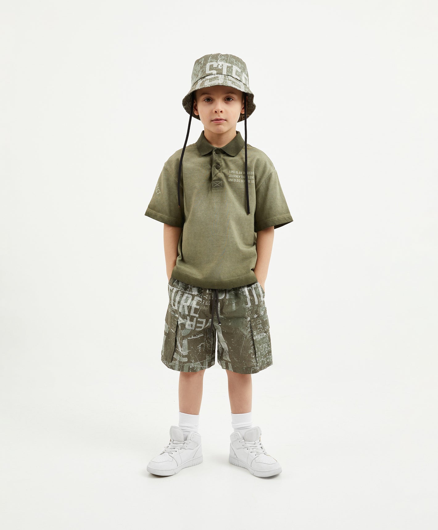 Gulliver Khaki Textile Shorts with Elastic Waist for Boys Mini-Expedition