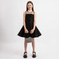 Gulliver Girls Fitted Black Dress with Textured and Mesh - Rose Quartz