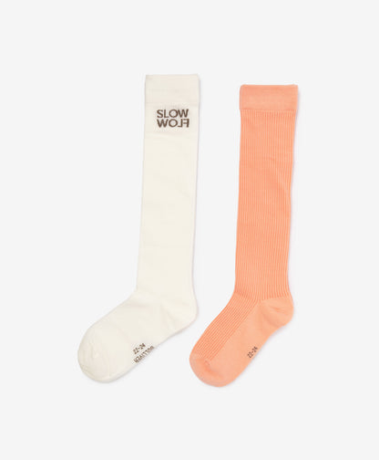 Gulliver Milky, orange Knee socks set of 2 pairs for Girl