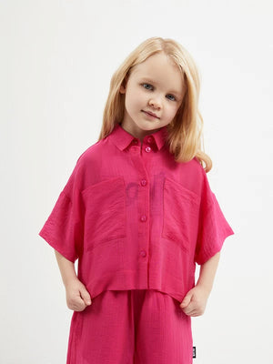 Gulliver Pink Short Sleeve Soft Cotton Shirt for Girl Mini-Smoothie