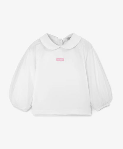 Gulliver White Blouse with Puff Sleeves for Baby Girls