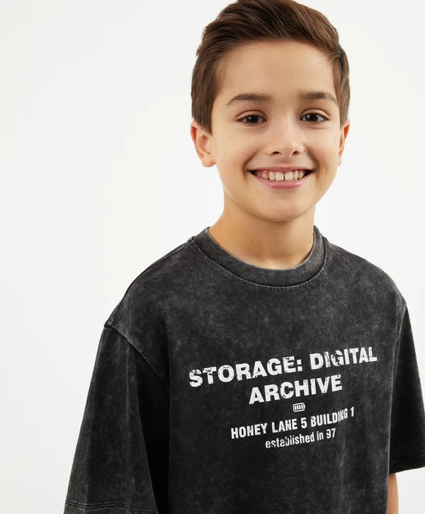 Gulliver Gray Short Sleeve T-shirts for Boy Junior-Matrix