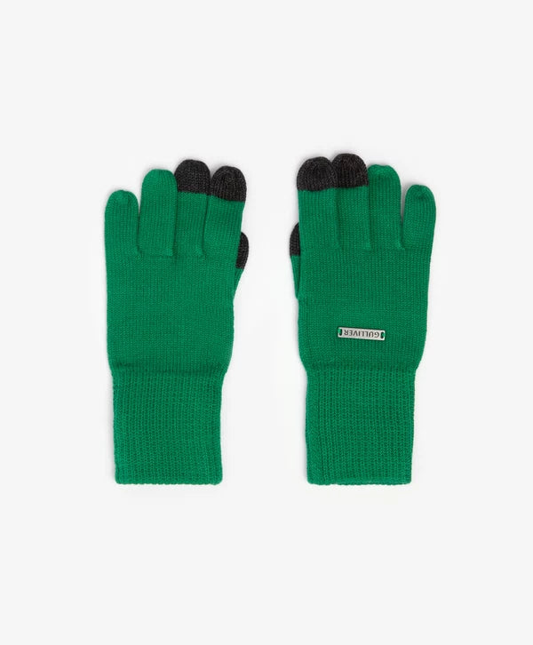 Gulliver Green Knitted Gloves with Touchscreen Tips for Boys