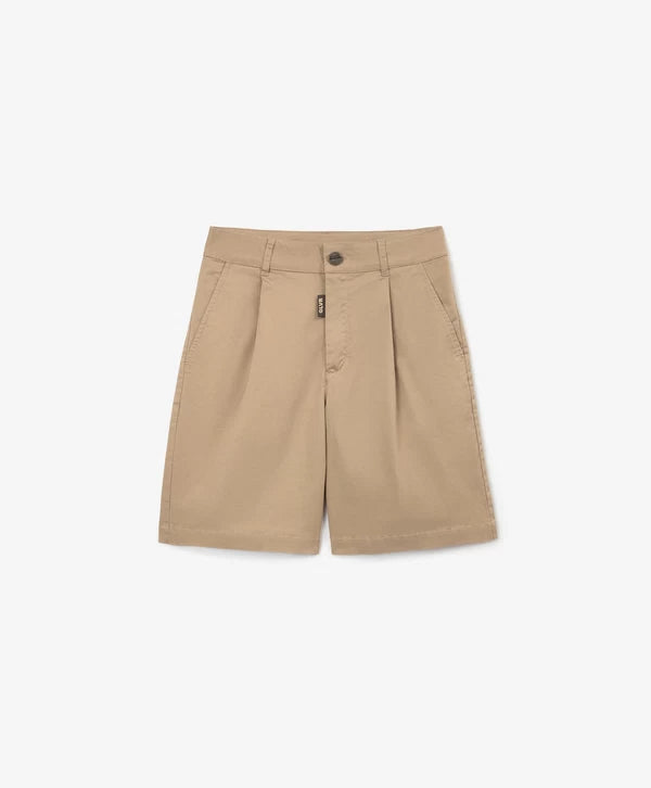 Gulliver Beige Twill Shorts with Elastic Waist for Boy Junior-Decoupage