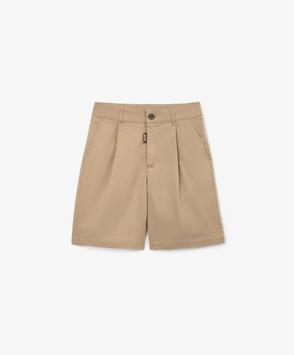 Gulliver Beige Twill Shorts with Elastic Waist for Boy Junior-Decoupage