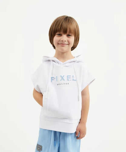 Gulliver White Knit Hooded Vest for Boy Mini-Pixels