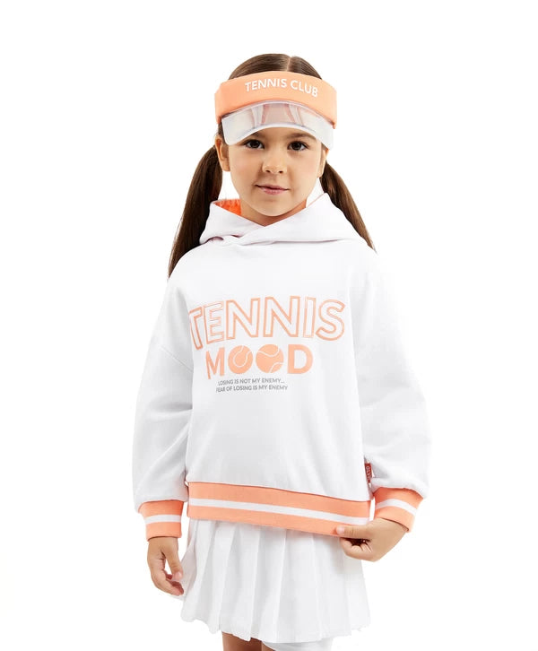 Gulliver White Hoodie with Typographic Print for Girl Mini-Court