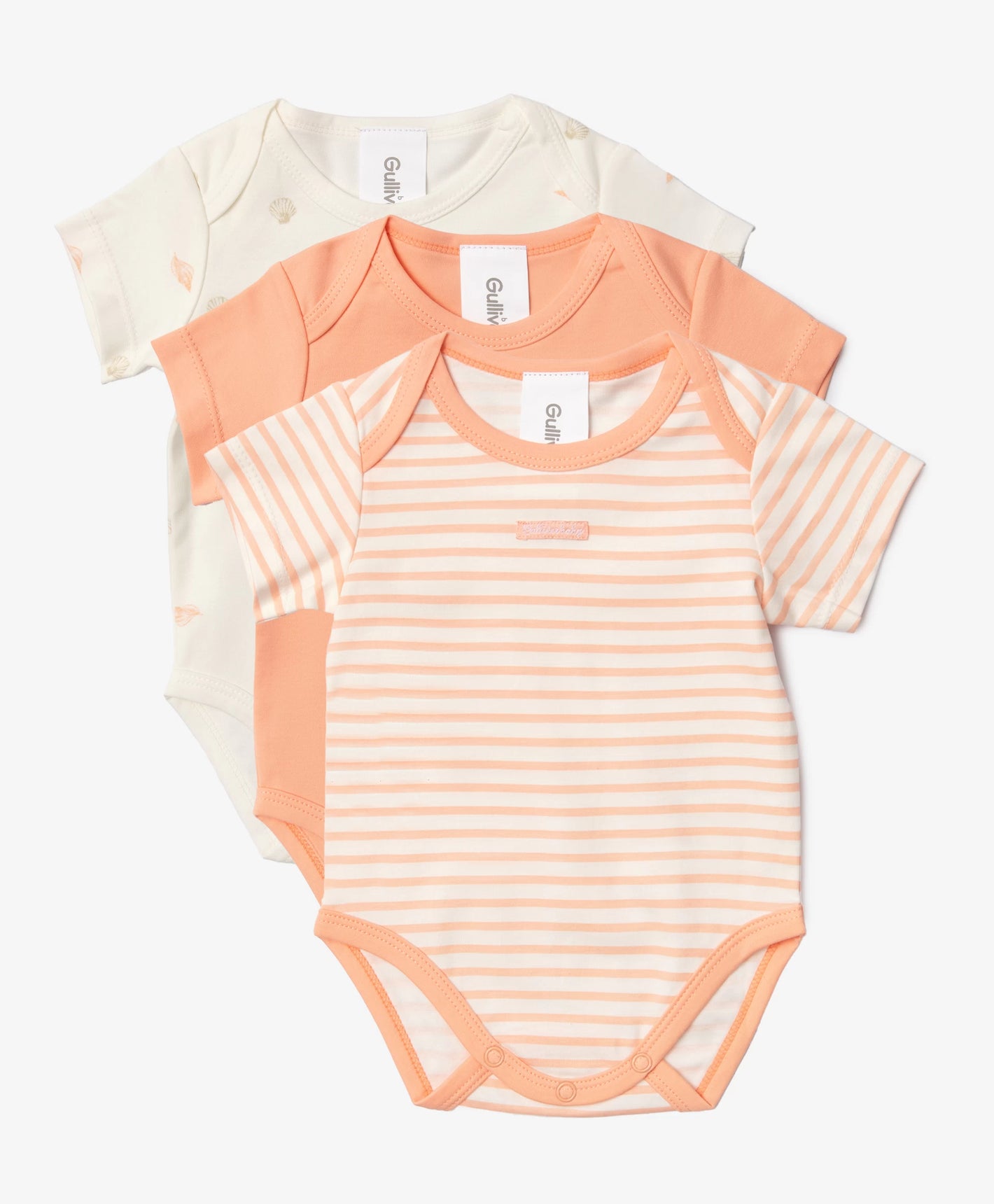 Gulliver Set of 3 short-sleeve bodysuits for girls, multicolor