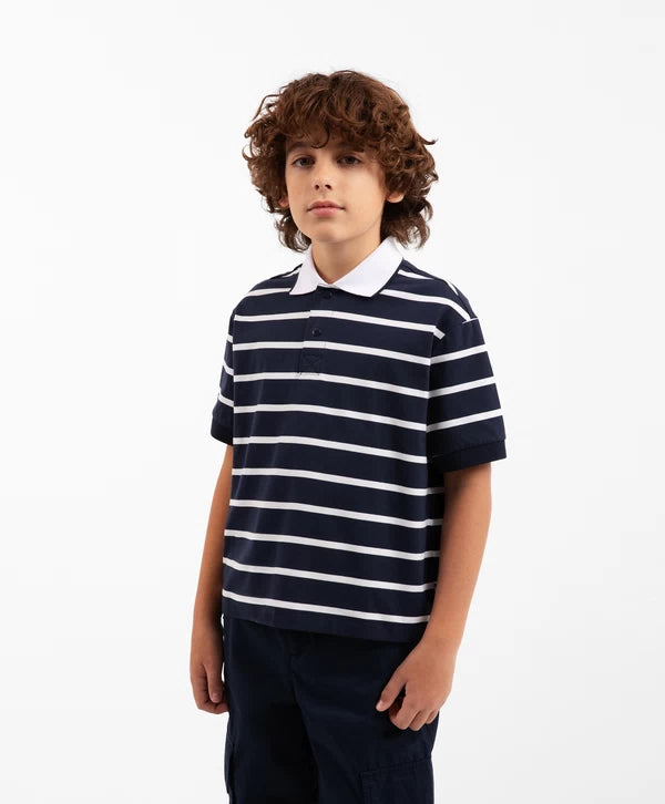 Gulliver Multicolor Striped Short Sleeve Polo Shirt for Boy Junior-Transit