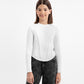 Gulliver White Long-Sleeve T-Shirt with Print for Girls