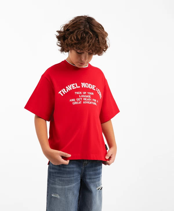 Gulliver Red Short Sleeve T-shirt for Boy Junior-Transit