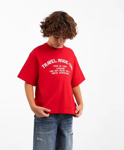 Gulliver Red Short Sleeve T-shirt for Boy Junior-Transit