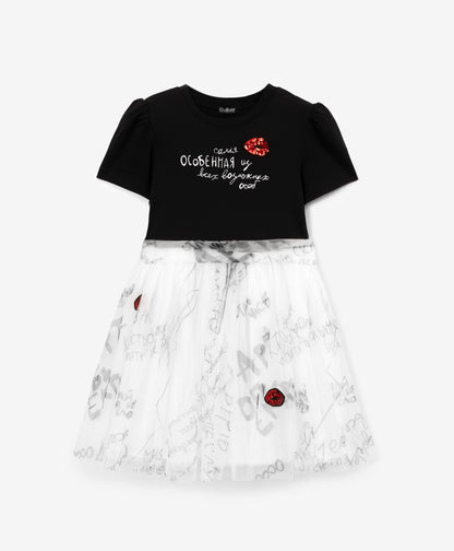 Gulliver Black Dress for Girl Mini Party-Art Object