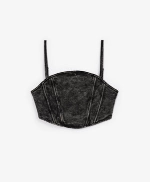 Gulliver Cropped Knit Top with Washed Effect for Girls