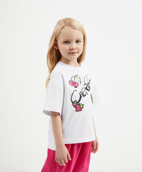 Gulliver White Short Sleeve T-shirt for Girl Mini-Smoothie