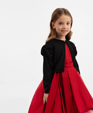 Gulliver Black Cropped Cardigan with Lurex for Girls