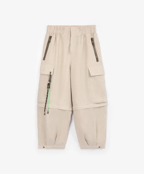 Gulliver Beige Convertible Linen Pants for Boys