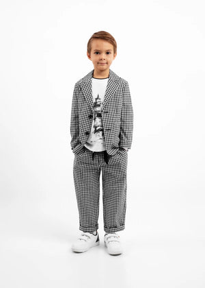 Gulliver Check Textile Trousers with Elastic WaisT for Boys Mini-Lighthouse