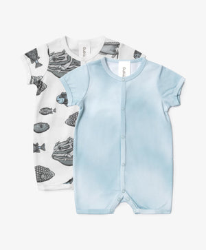 Gulliver Set of 2 boys' overalls made of mercerized knit fabric, multicolor.