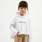 Gulliver  White Oversized Hoodie with Uneven Hemline for Girl Mini-Ecuador