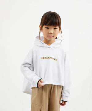 Gulliver  White Oversized Hoodie with Uneven Hemline for Girl Mini-Ecuador