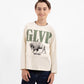 Gulliver Milk White Jersey Long sleeve with Print & Patch for Boys