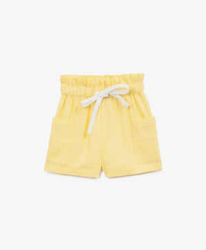Gulliver Yellow Linen and Cotton Shorts for Girl Baby-Buttercups