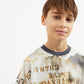 Gulliver Relaxed Fit Short Sleeve T-Shirt with Original Graphic for Boy Junior-Decoupage