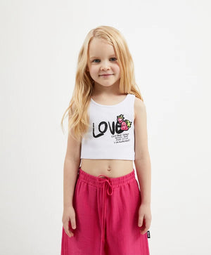 Gulliver White Crop Tank Top for Girl Mini-Smoothie