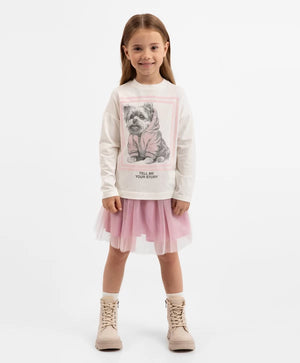 Gulliver Elegant Pink Mesh Skirt for Girls