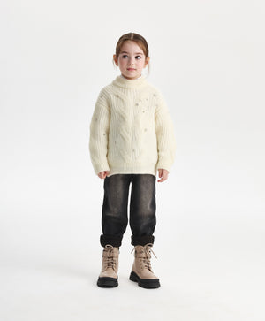 Gulliver Sweater Milky color for Girls Mini - Polar Owl