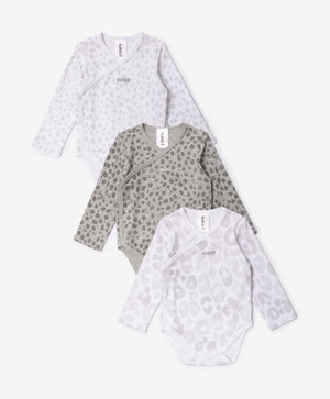 Gulliver Newborn bodysuit, set of 3 pcs Gray Unisex-Snow Leopard