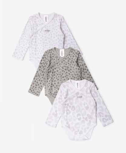 Gulliver Newborn bodysuit, set of 3 pcs Gray Unisex-Snow Leopard
