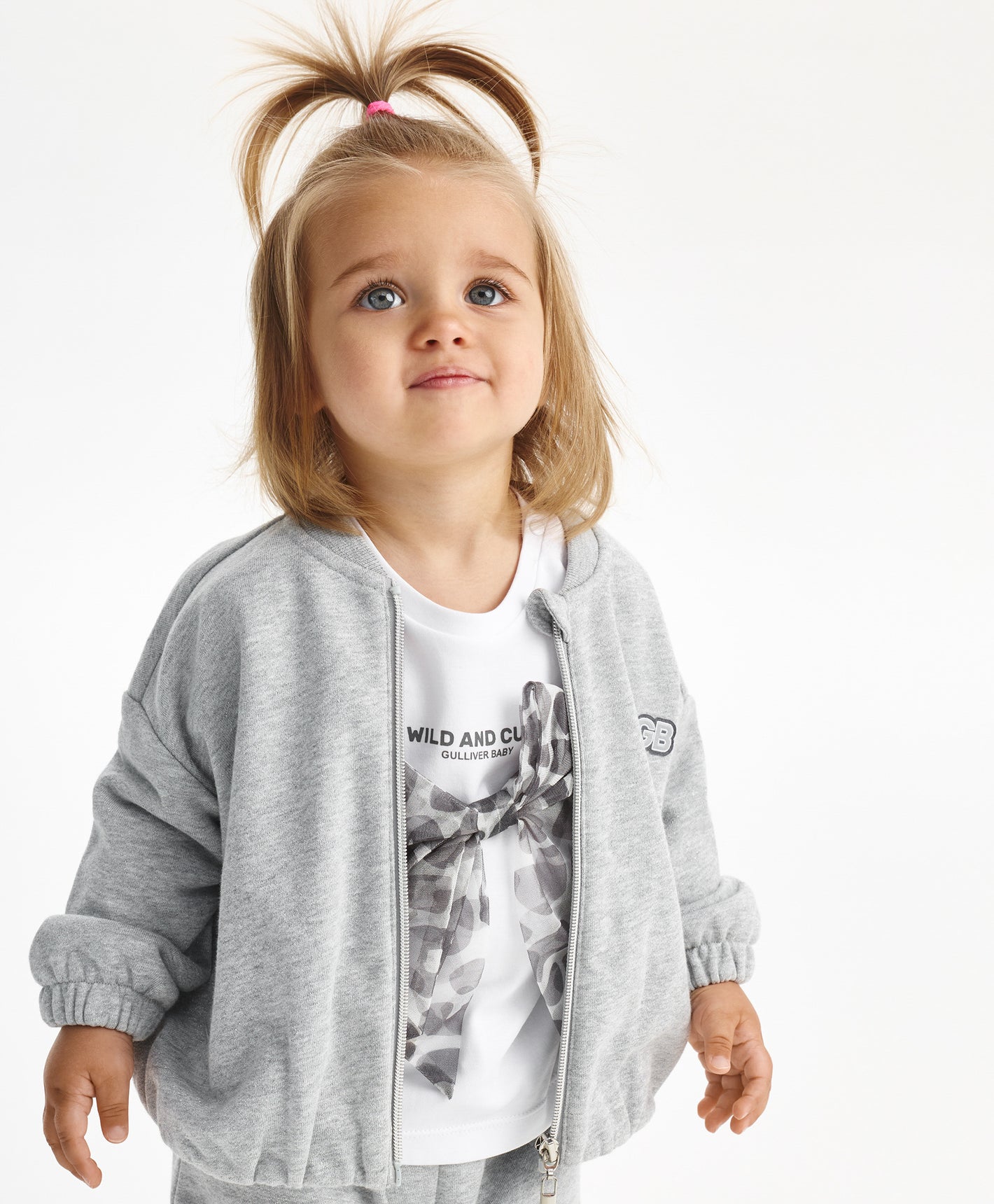 Gulliver Sweatshirt Gray for Girls Baby-Snow Leopard