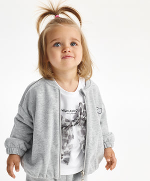 Gulliver Sweatshirt Gray for Girls Baby-Snow Leopard